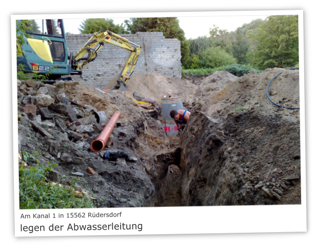 Am Kanal 1 in 15562 Rdersdorf Bild 14 - legen der Abwasserleitung